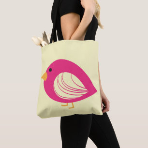 Cute quirky colourful birds tote bag
