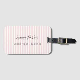 Cute Quirky Humor Girl Name Pink Stripes Baggage Luggage Tag