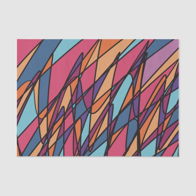 Cute & Quirky Ocean Waves Abstract Illustration Tissue Paper (Front)