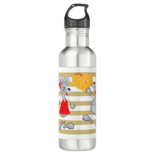 Cute Quirky Whimsical  Mouses-Stripes 710 Ml Water Bottle