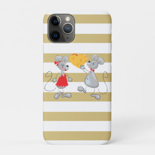 Cute Quirky Whimsical  Mouses-Stripes iPhone 11 Pro Case
