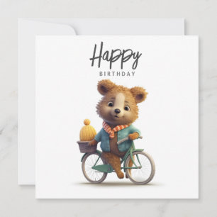 Cute quokka on a bike, Happy Birthday 