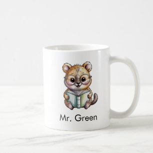 Cute Quokka Reading a Book Custom Coffee Mug