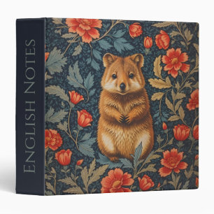 Cute Quokka William Morris Inspired Floral Binder