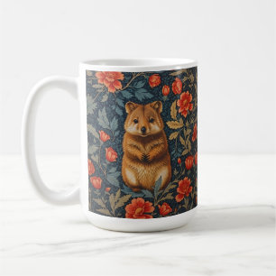 Cute Quokka William Morris Inspired Floral Coffee Mug