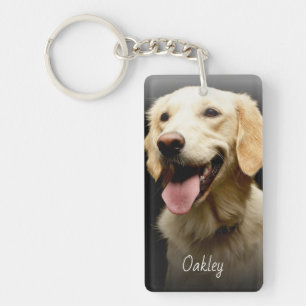 Cute Quote Custom Dog Photo Name Keychain
