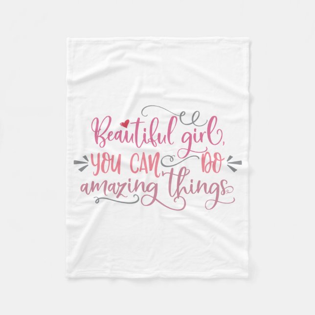 Cute Quotes For Girls Fleece Blanket (Front)