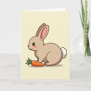 Cute Rabbit And Carrot Art Card