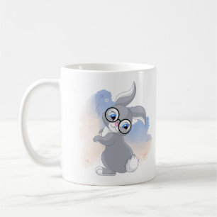 Cute Rabbit and Glasses  Coffee Mug