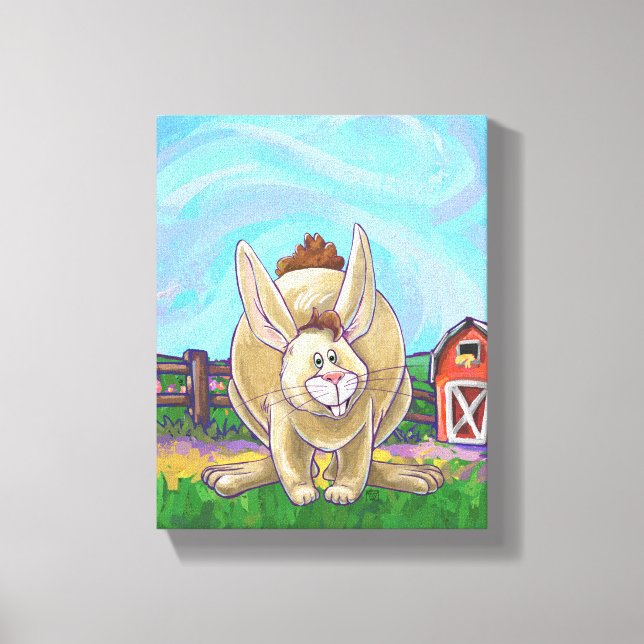 Cute Rabbit Animal Parade Canvas Print (Front)
