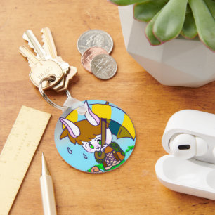 cute rabbit boy keychain