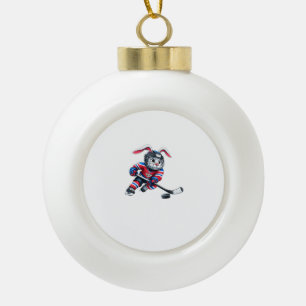 Cute Rabbit Boys Kids Men T-Shirt Ceramic Ball Christmas Ornament