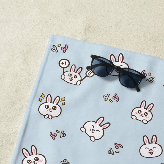 Cute rabbit bunny beach towel (In Situ)