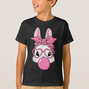 Cute Rabbit Bunny Blowing Bubble Gum Easter Day  T-Shirt