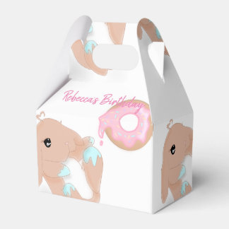 Cute Rabbit Cartoon Bunny Girls Birthday Party Favor Box