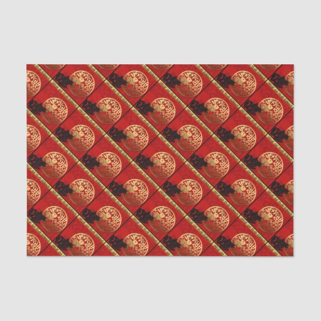 Cute Rabbit Chinese Year Zodiac Birthday Tissue P Tissue Paper (Front)