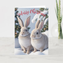 Cute Rabbit Christmas Card