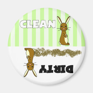 Cute Rabbit Clean / Dirty Dishwasher Magnet