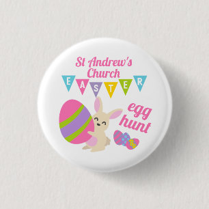 Cute Rabbit Easter Egg Hunt 1 Inch Round Button