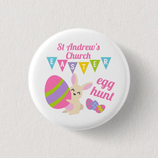 Cute Rabbit Easter Egg Hunt 1 Inch Round Button (Front)