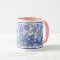 Cute Rabbit Family Blue White Delft Dedham Mug
