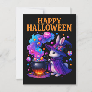 Cute Rabbit Halloween Postcard