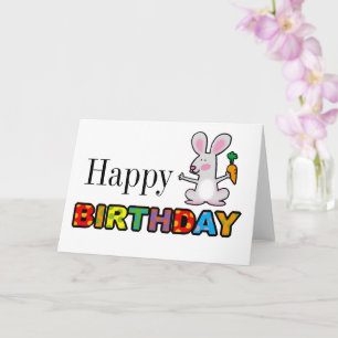 cute rabbit happy birthday card