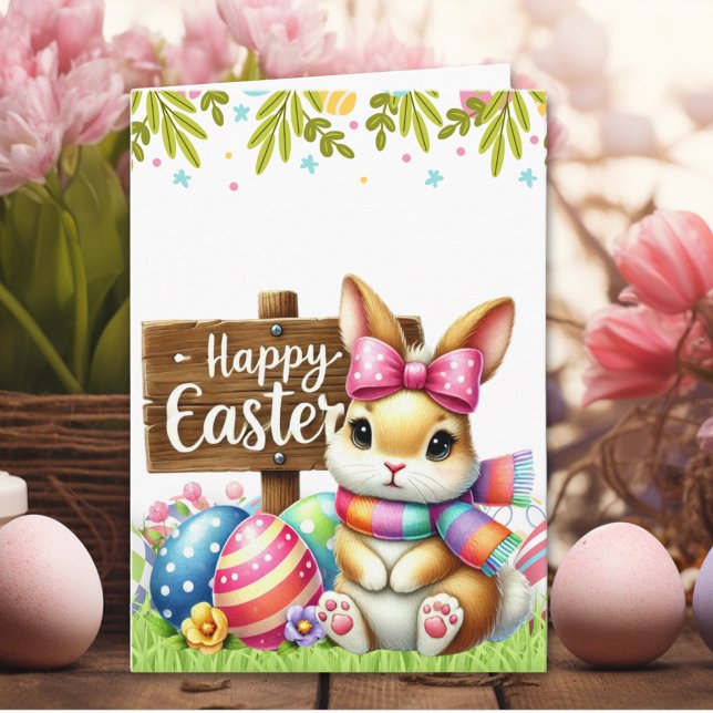 Cute Rabbit 'HAPPY EASTER' Card  (Creator Uploaded)