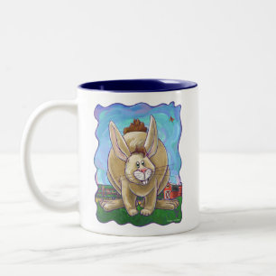 Cute Rabbit Heads and Tails Two-Tone Coffee Mug