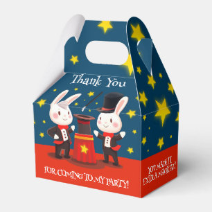 Cute Rabbit Magicians on Stage Magical Birthday Favor Box