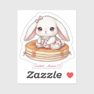 Cute Rabbit on Fluffy Pancake-Pancake Pajama Bunny