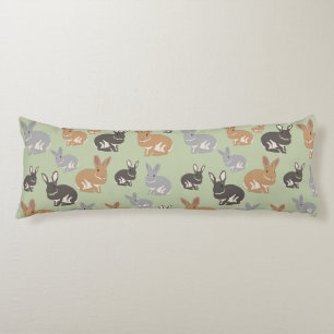 Cute Rabbit Pattern Neutral Colours  Body Pillow