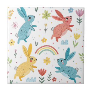Cute Rabbit Pattern Tile
