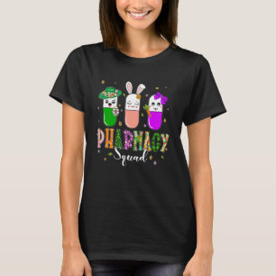 Cute Rabbit Pharmacy Squad Nurse Bunny Ears Happy T-Shirt