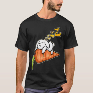 Cute Rabbit Sleeping On A Carrot On Easter T-Shirt