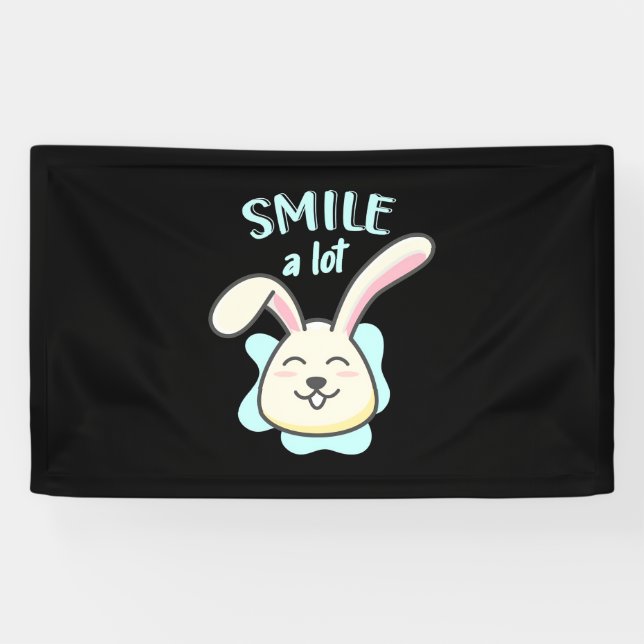 Cute Rabbit Smile A Lot Banner (Horizontal)