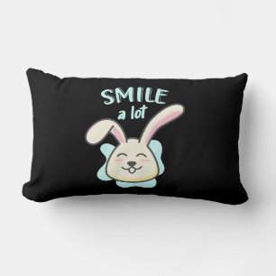 Cute Rabbit Smile A Lot Lumbar Pillow