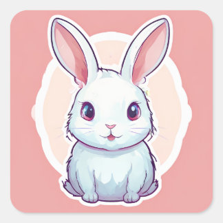 cute rabbit  square sticker