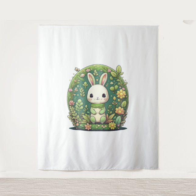Cute rabbit  tapestry (Front)