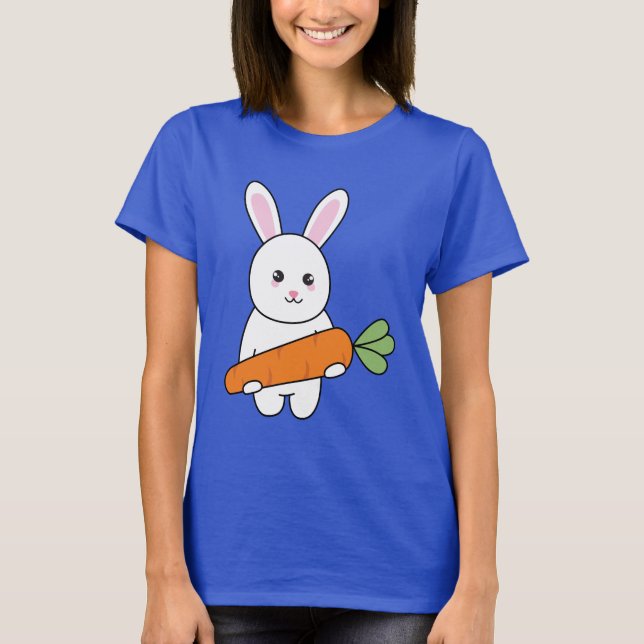 cute rabbit with carrot T-Shirt (Front)