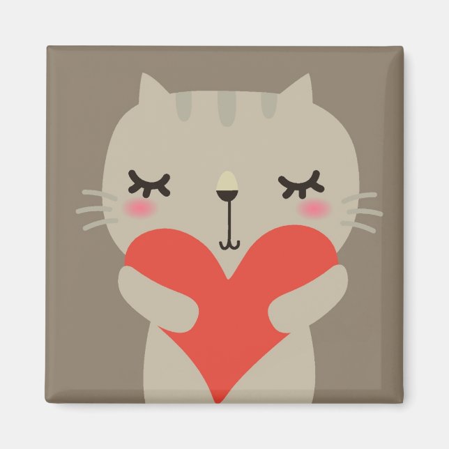 Cute rabbit with love magnet (Front)