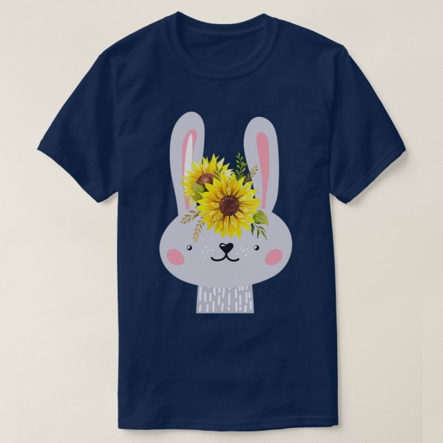 cute rabbit with sunflower T-Shirt (Design Front)