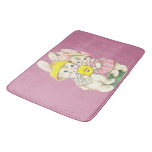 Cute rabbits bath mat