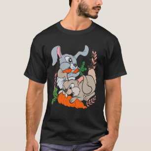 Cute Rabbits Carrot Funny Pet Animal Lover Bunny T-Shirt