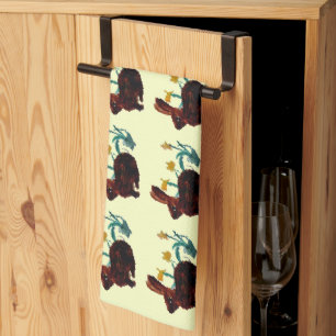 Cute Rabbits Daffodils Kitchen Towel