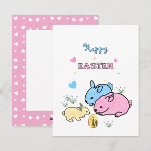 Cute rabbits  holiday card