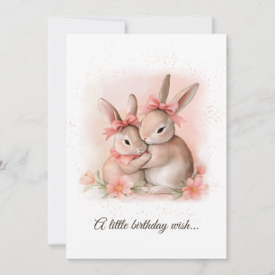 Cute Rabbits Hugging Invitation