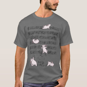 Cute rabbits rabbit yoga Playing Music Note Clef M T-Shirt