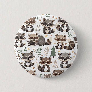 Cute raccoon 2 inch round button
