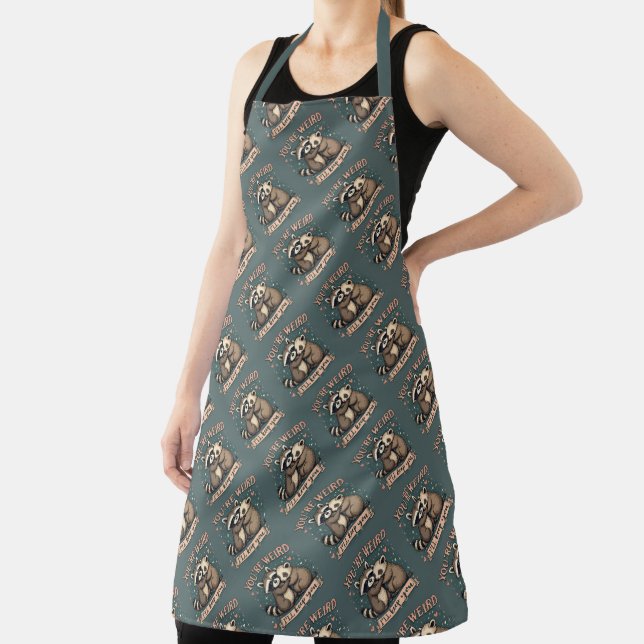 Cute Raccoon and Ferret Hug with Funny Quote Apron (Insitu)